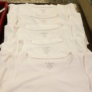 (5) White Chico's V-neck tank tops